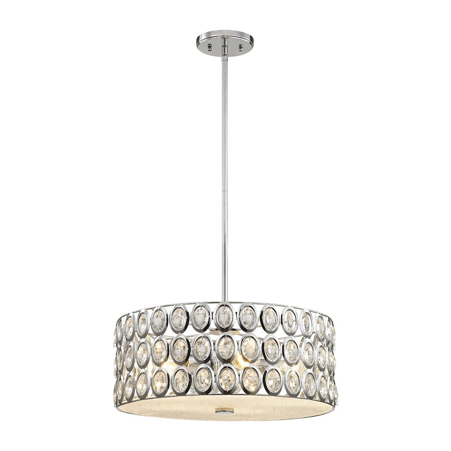 Tessa 5 Light Chandelier in Polished Chrome with Clear Crystal