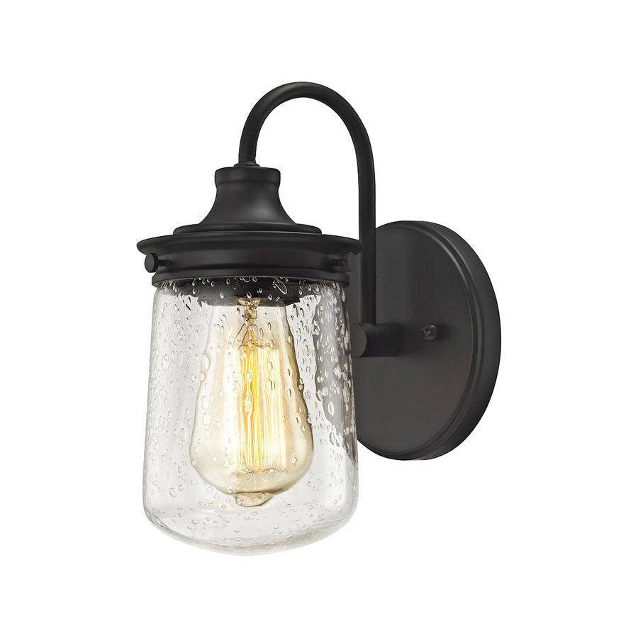 Hamel 1 Light Vanity in Oil Rubbed Bronze with Clear Seedy Glass