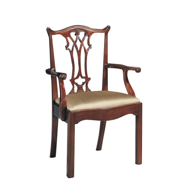 CONNECTICUT POLISHED MAHOGANY ARM CHAIR