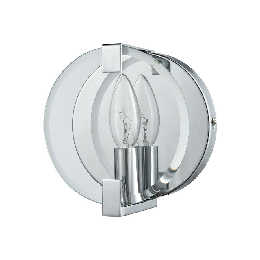 Clasped Glass 1 Vanity Polished Chrome