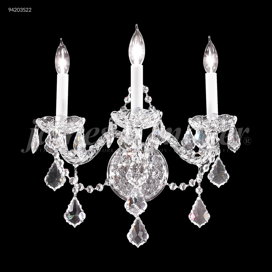 Vienna Glass Arm 3 Arm Wall Sconce - IMPERIAL Crystal (Clear)