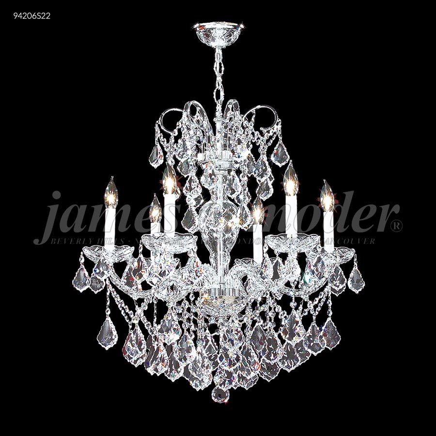 Vienna 6 Glass Arm Chandelier - IMPERIAL Crystal (Clear)