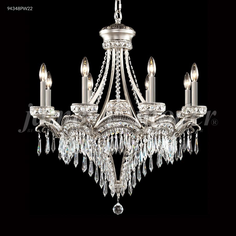 Dynasty Cast Brass 8 Arm Chandelier - SPECTRA CRYSTAL by Swarovski -Clear