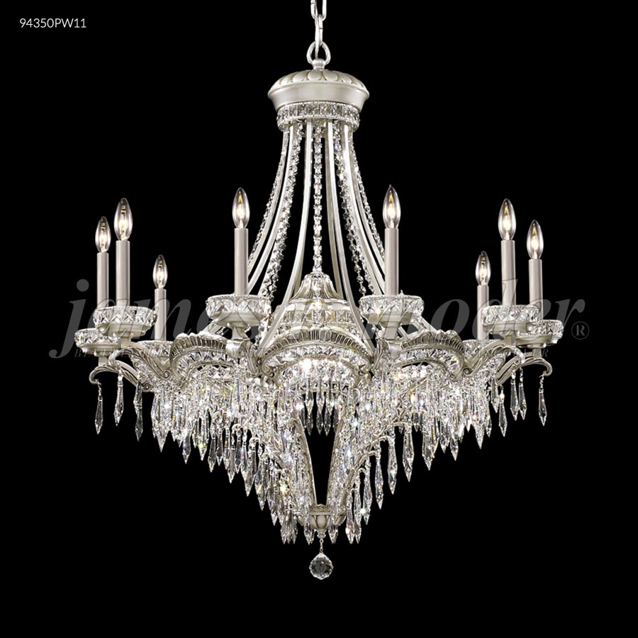 Dynasty Cast Brass 12 Arm Chandelier - SPECTRA CRYSTAL by Swarovski -Clear
