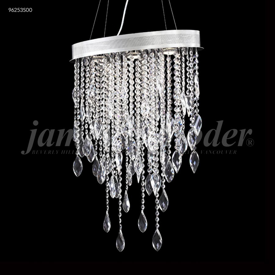 Oval Sculptured Leaf Chandelier - Swarovski crystals (Clear)