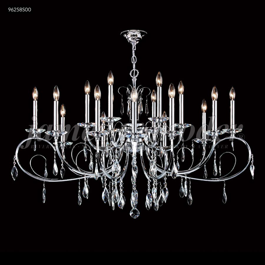 Oval Sculptured Leaf 18 Arm Chandelier - Swarovski crystals (Clear)