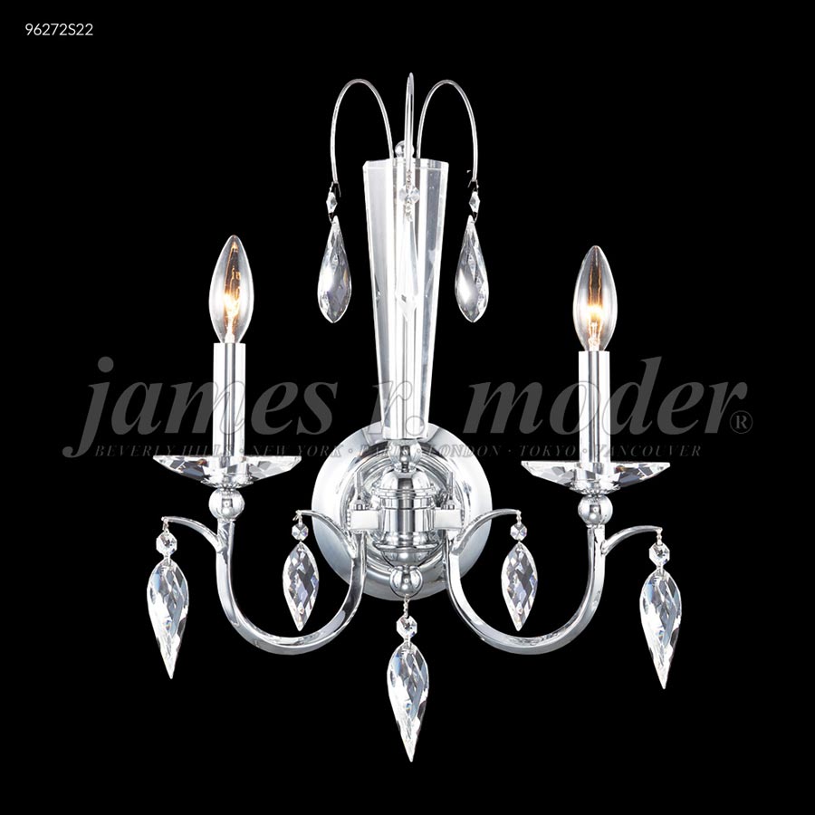 Sculptured Leaf 2 Arm Wall Sconce - IMPERIAL Crystal (Clear)