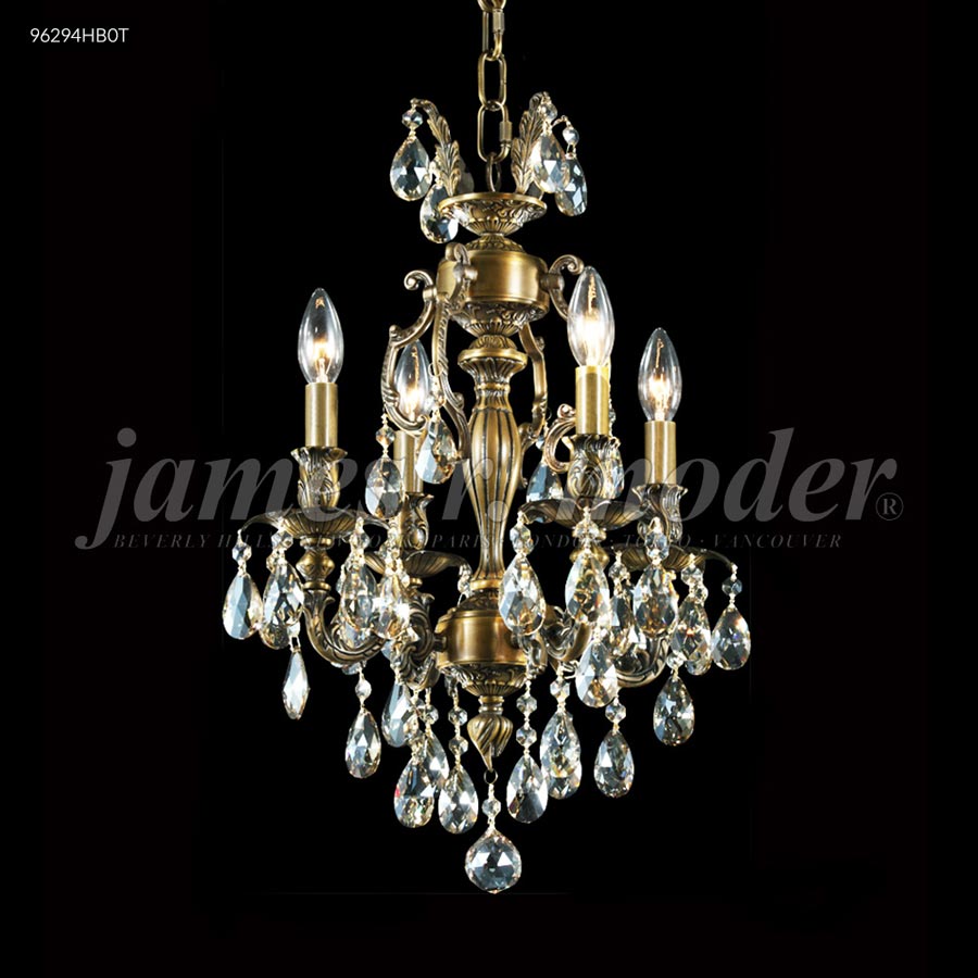 Nova Paris 4 Arm Cast Brass Pendant - Swarovski crystals (Golden Teak)