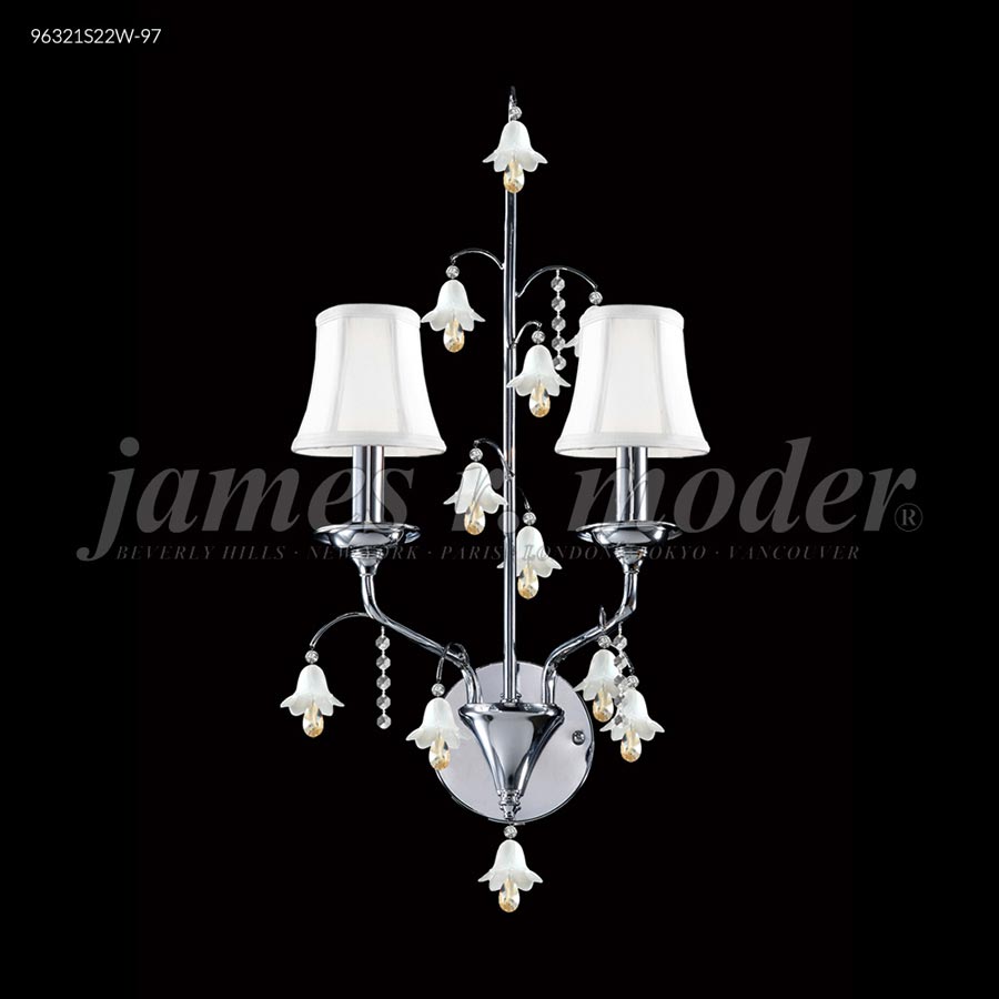 Murano Collection 2 Arm Wall Sconce - SPECTRA Clear w/White Bells