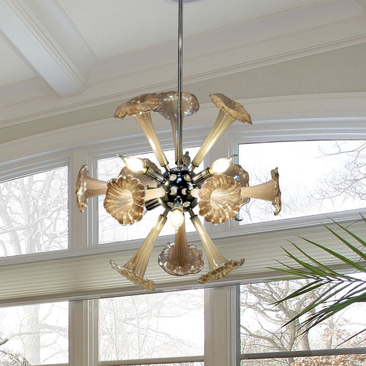 Yuri 22"W 6-Light Art Glass Chandelier
