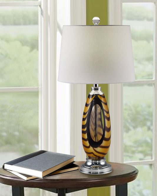 Bengal Tiger 28.25"H Art Glass Table Lamp