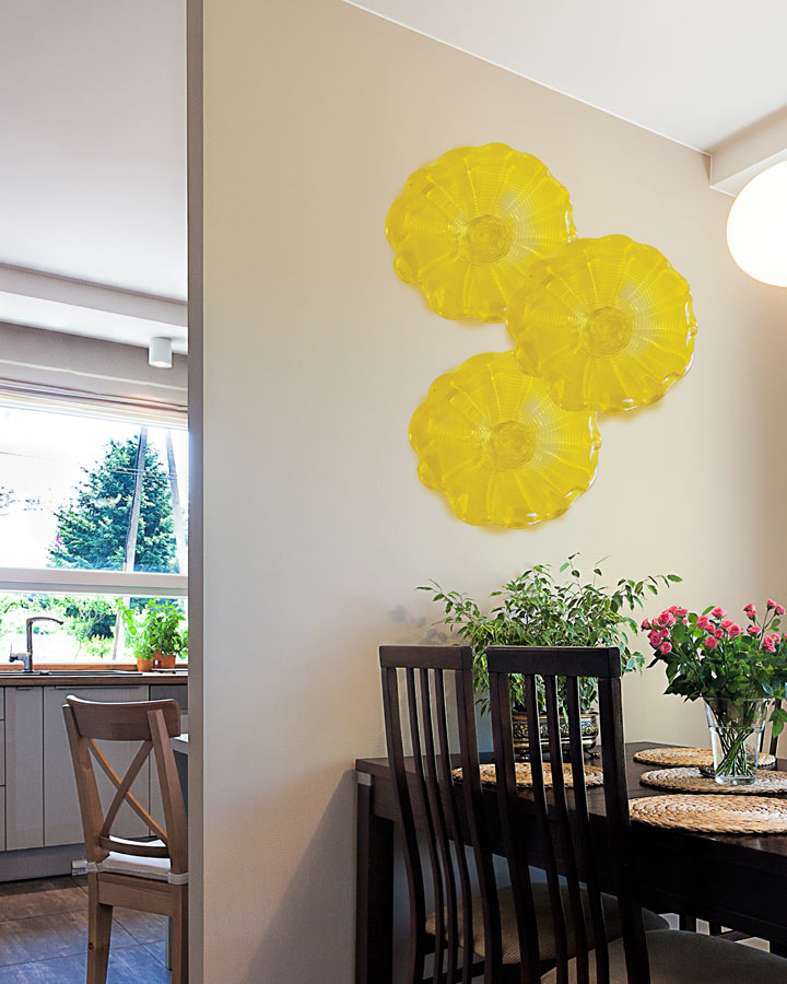 Tawney Gold 16"D Hand Blown Art Glass Wall Decor