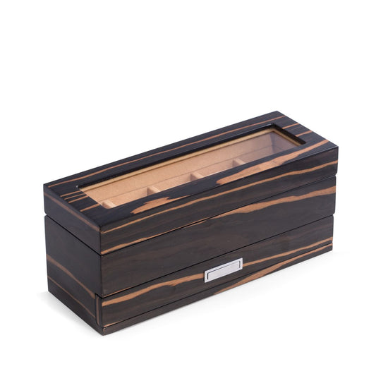 shiny lacquered ebony wood watch box