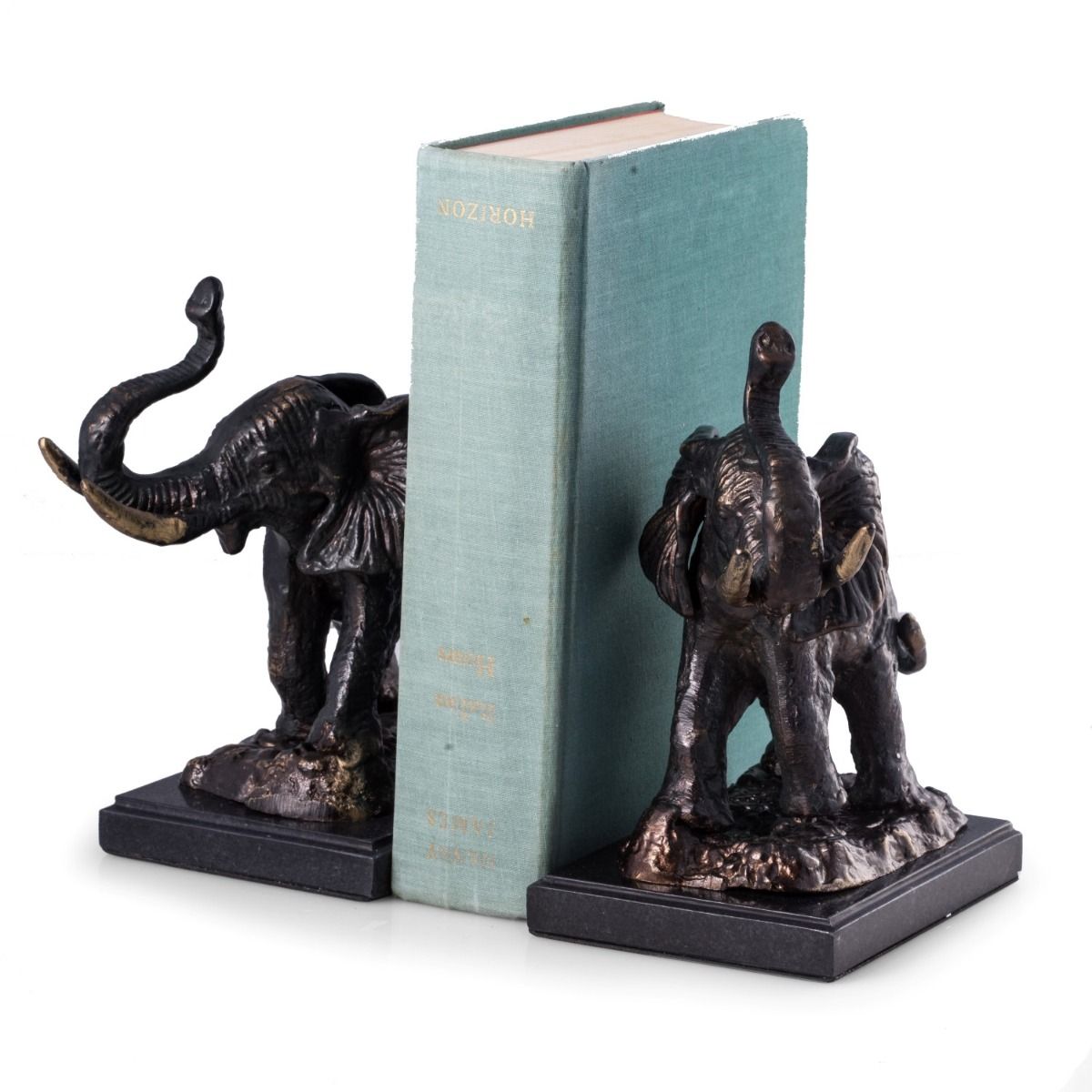 Cast Metal Elephant Bookends