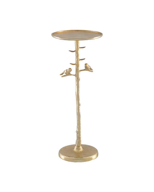 Whimsical Luminous Gold Finish Accent Table