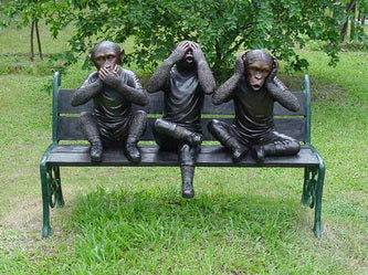 3 Monkeys on Bench