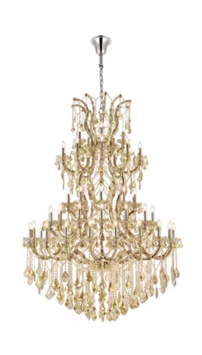 "La Grande Dame" 54"W x 72"H Maria Theresa with Golden Teak Crystal