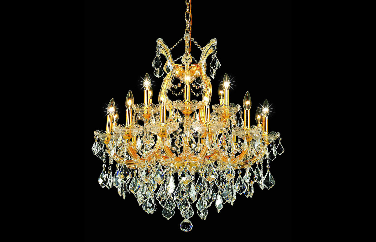 30" Maria Theresa Gold Frame/Clear Crystal