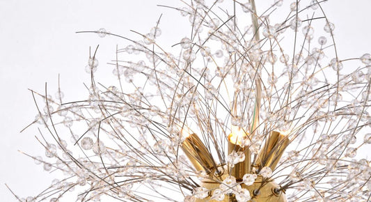 18" Crystal Pendant Bright Gold Finish
