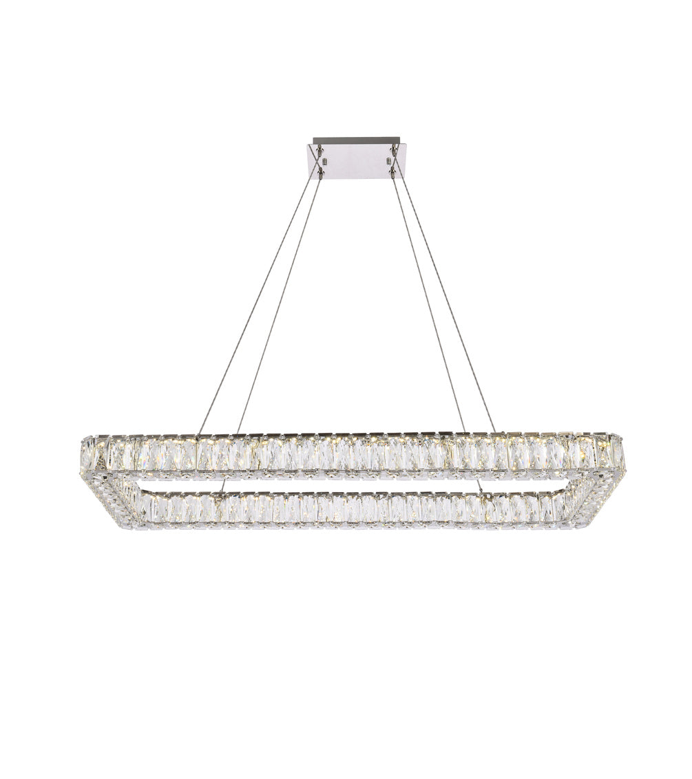 42" LED RECTANGLE CRYSTAL CHANDELIER