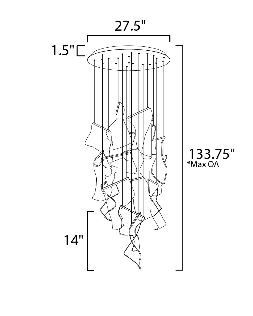 Rinkle 14 Light 28" LED Pendant