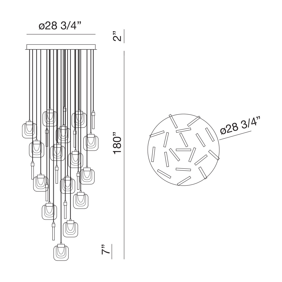 PAGETSHARE 19-LIGHT LED CHANDELIER