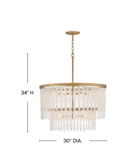 Brush Gold Crystal Crustered Pendant