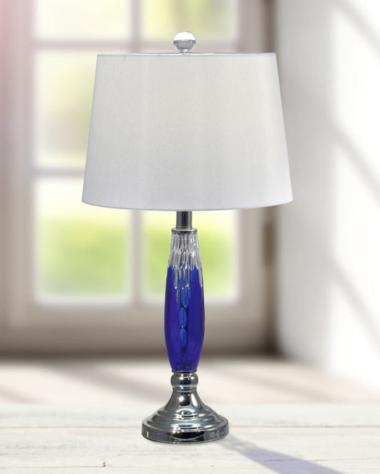 Blue Glacier 25.5"H 24% Lead Hand Cut Crystal Table Lamp