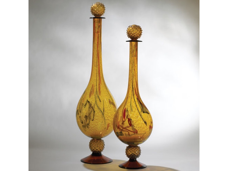 Small Mouth Blown Vase with Top