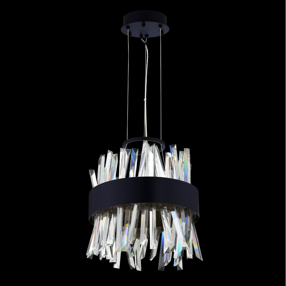 10" CRYSTAL LED PENDANT MATT BLACK FINIS