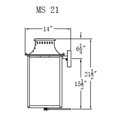 MARKET STREET 21" GAS WALL MOUNT LANTERN