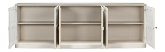 Luciana 6 Wood Dr Buffet112"Wh/Whg.Qz