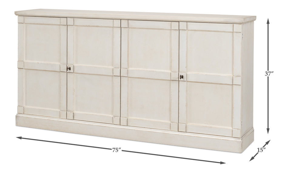 Lionisio Buffet75"Stucco Whtwood Drs