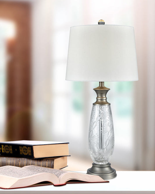 Impressionable 30.5"H 24% Lead Hand Cut Crystal Table Lamp
