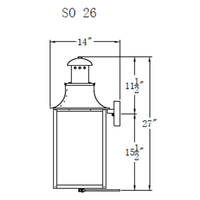 Somerset Gas Copper Lantern 26"