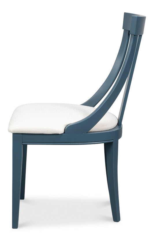Deco Side Chairs Blue White