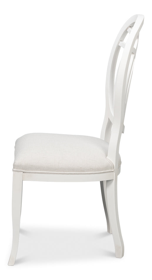 Goccia Side Chair Cortina White Crema