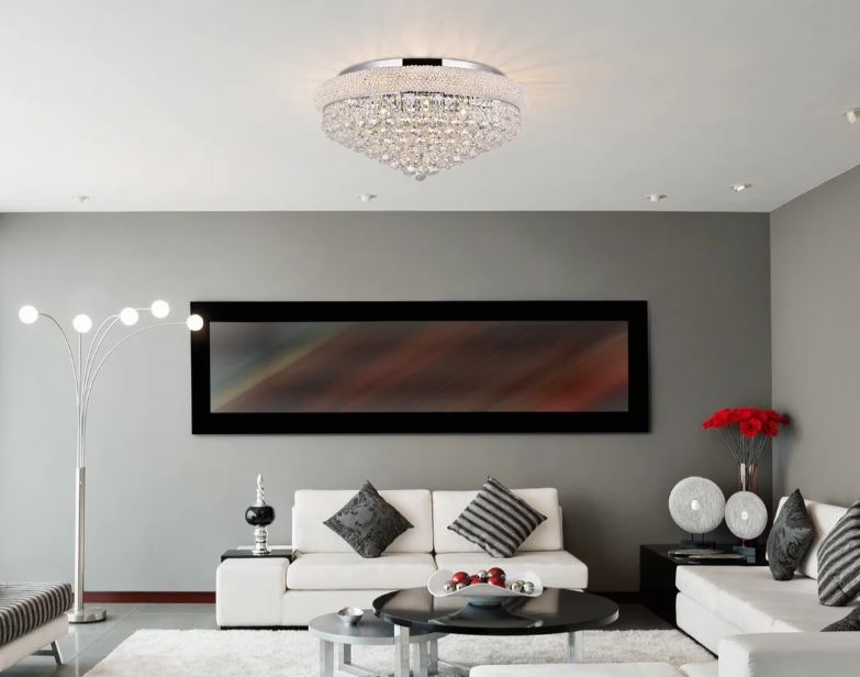 28" CRYSTAL FLUSHMOUNT