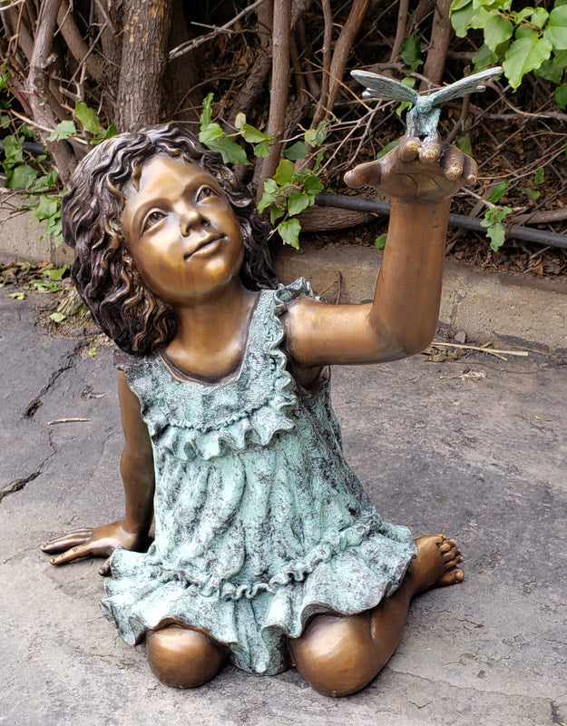 GIRL WITH A BUTTERFLY (CAST IN BRONZE)