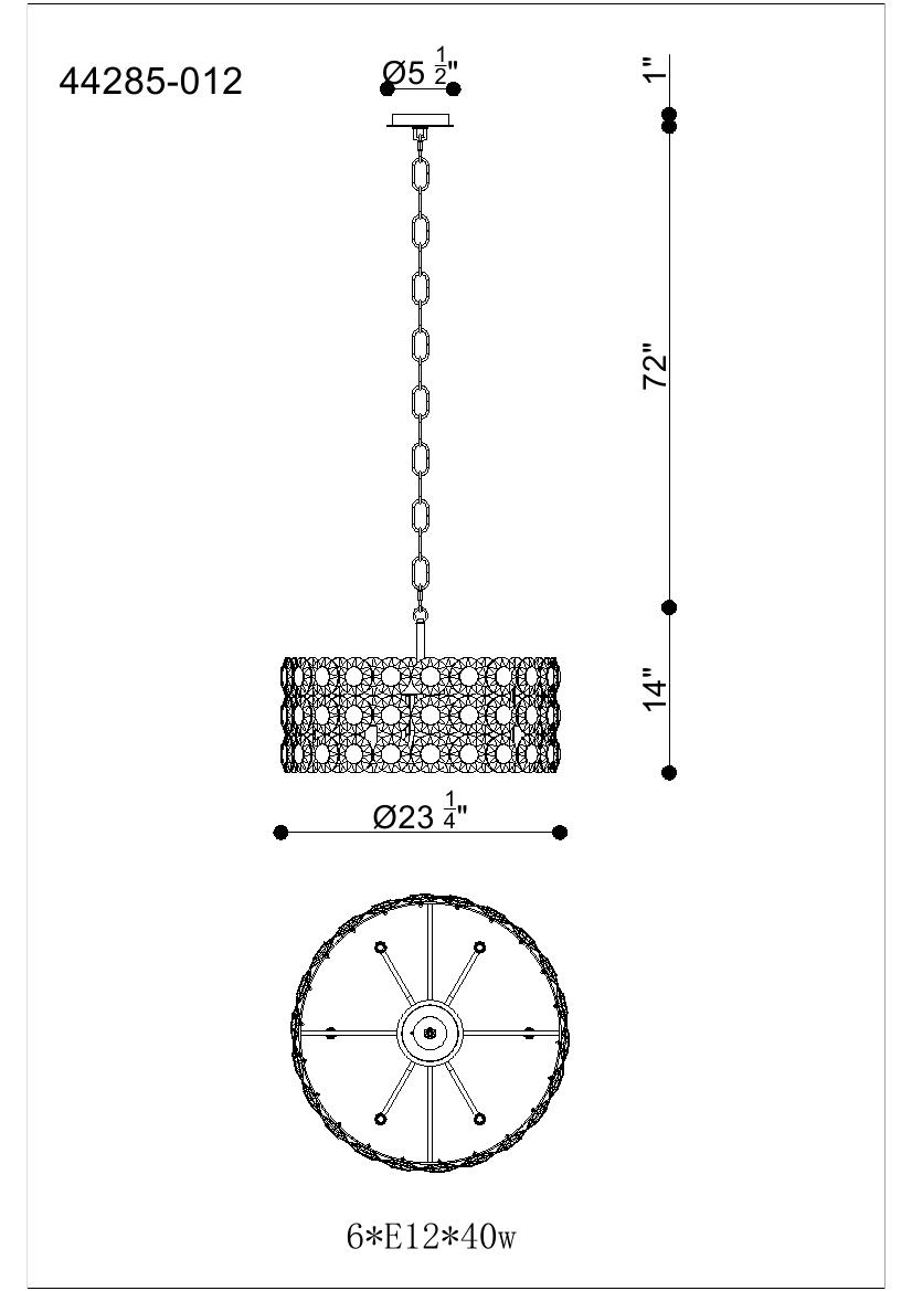 PERRENE,MED CHANDELIER 6