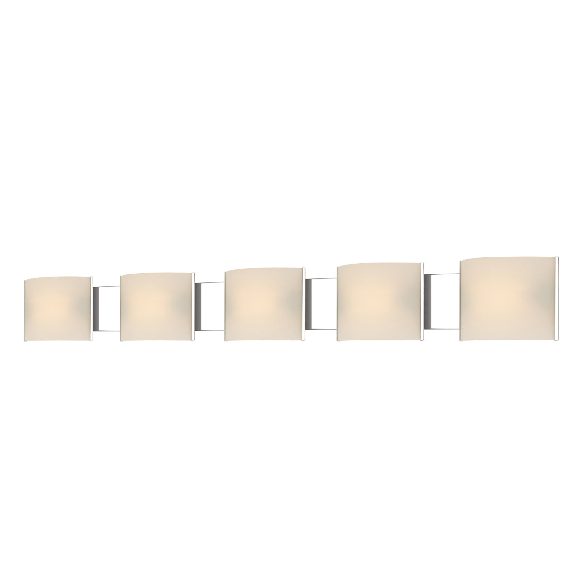 Pannelli Vanity - 5 light w/lamps. White Opal glass / Chrome finish.