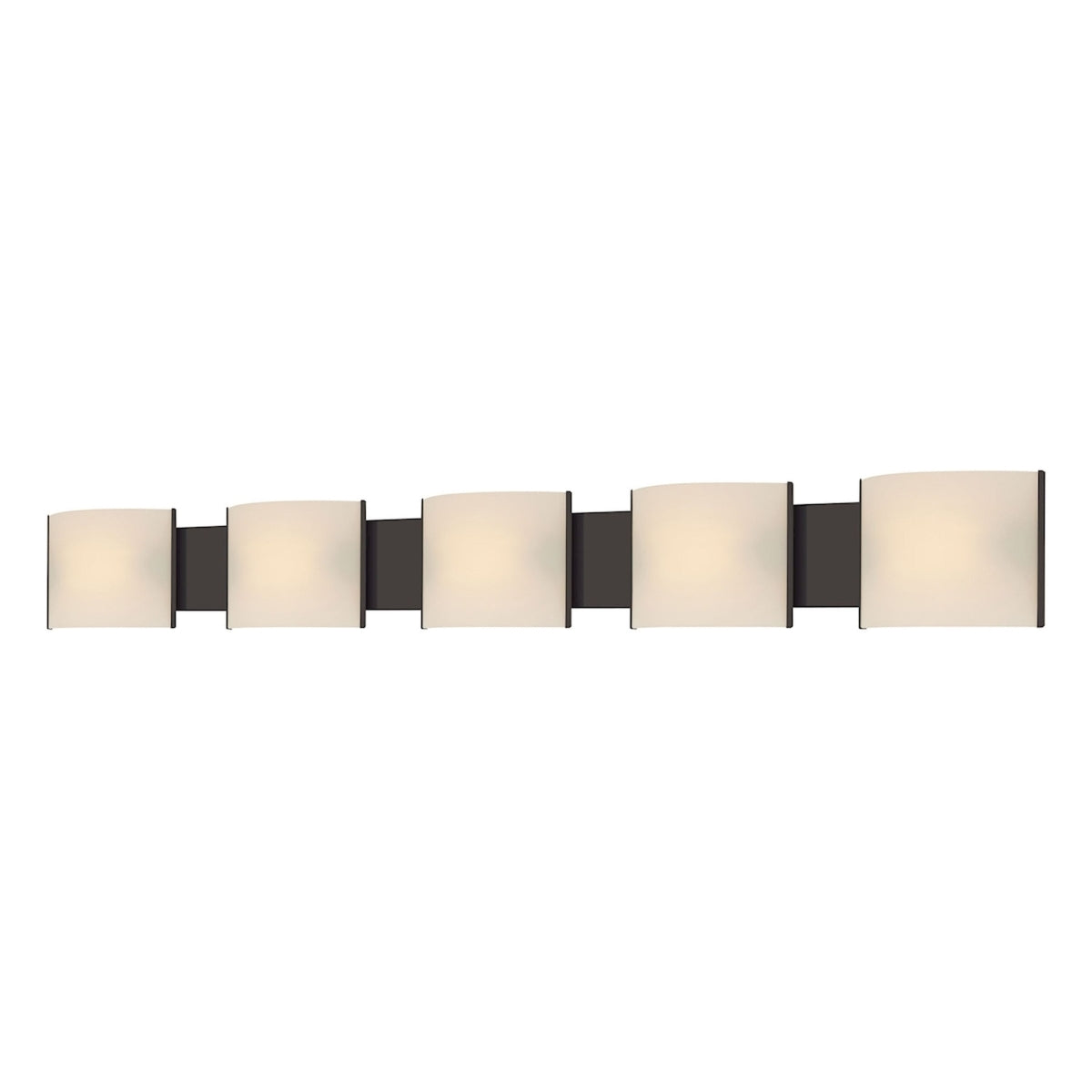 Pannelli Five Lamp Vanity with White Opal Glass and ORB Finish