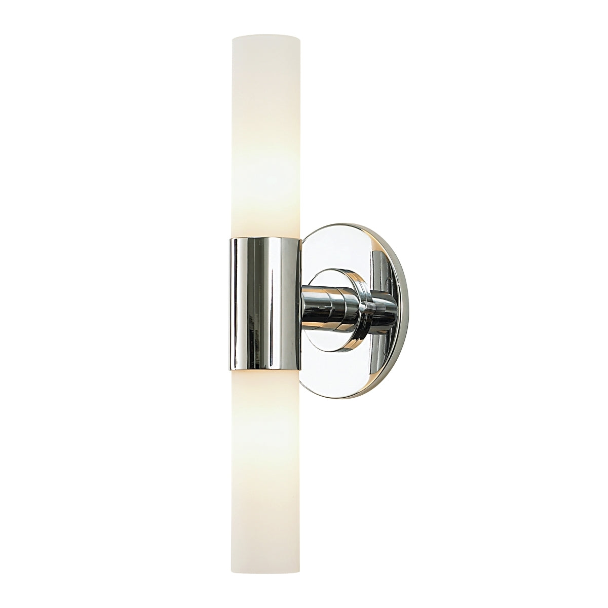 Two-Lamp Double Cylinder with White Opal Glass