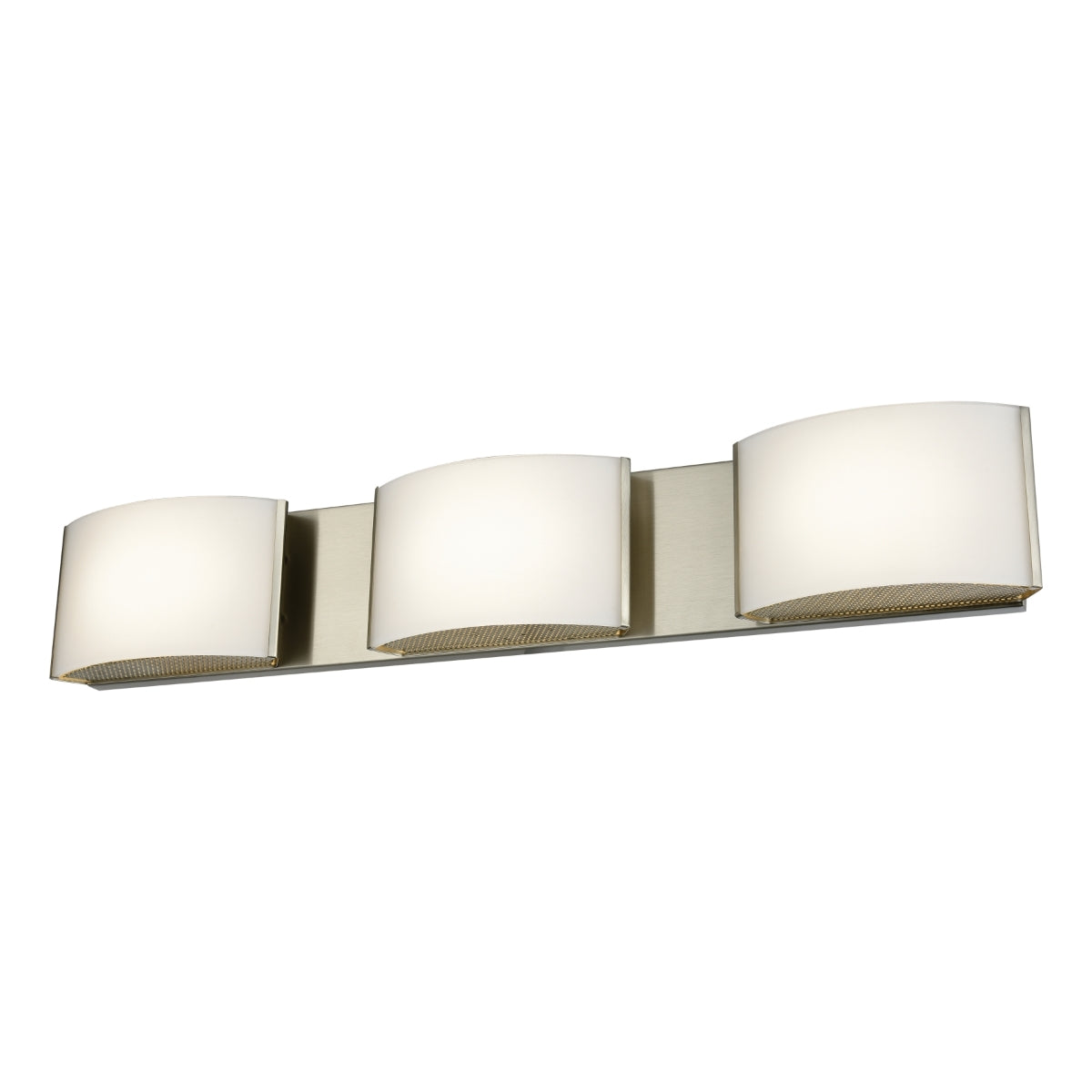 3 Light LED Vanity in Satin Nickel and Opal Glass