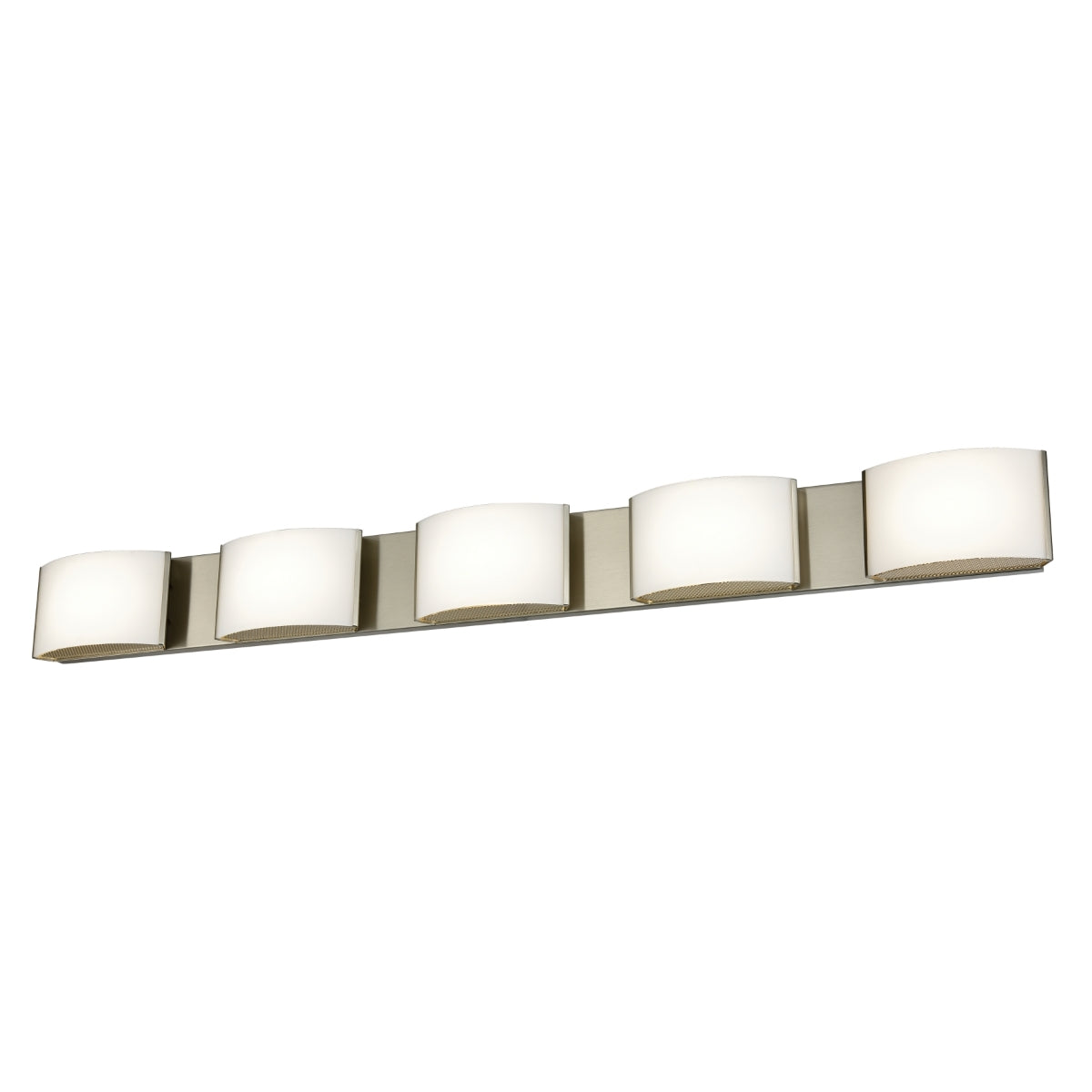 5 Light LED Vanity in Satin Nickel and Opal Glass
