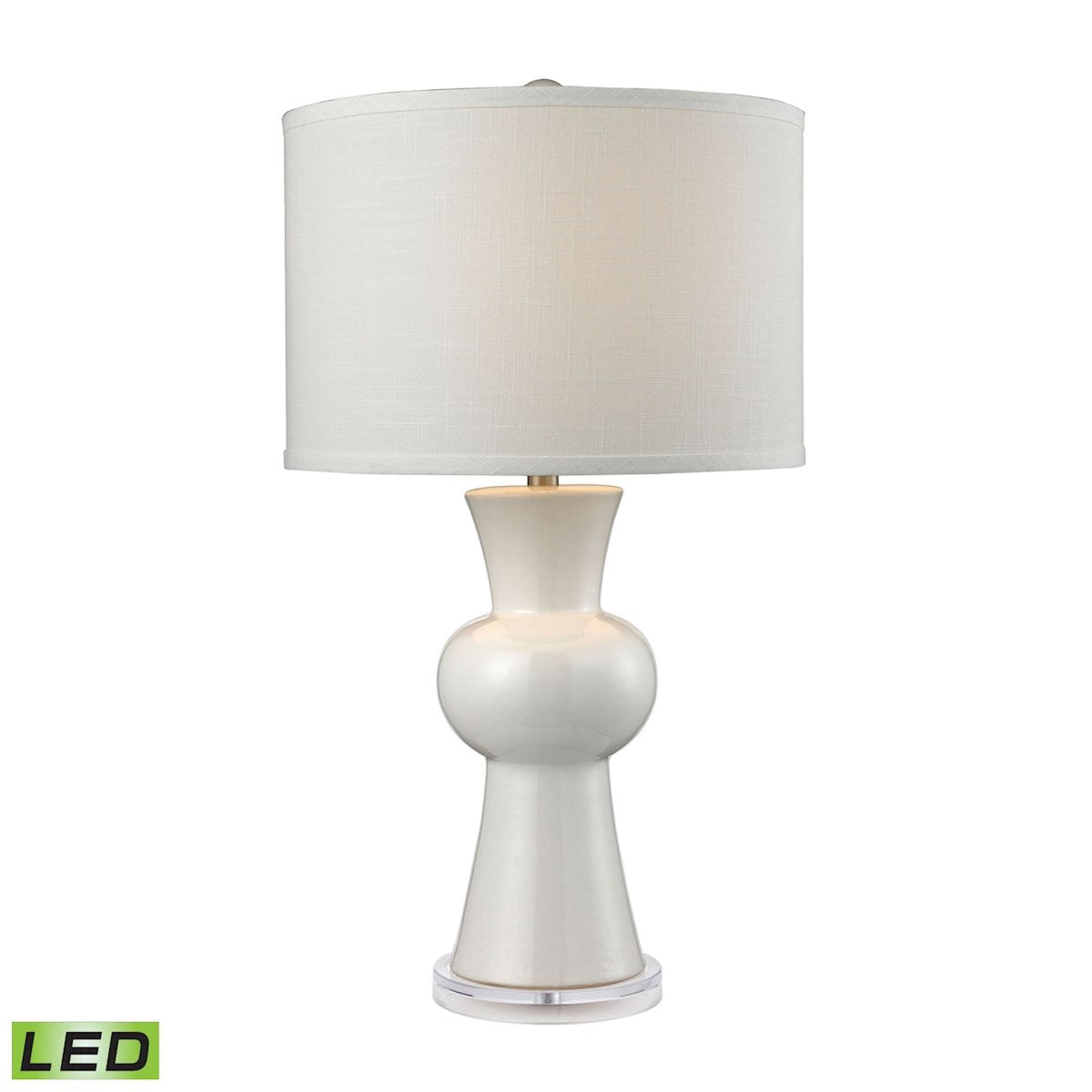 White Ceramic 28" LED Table Lamp