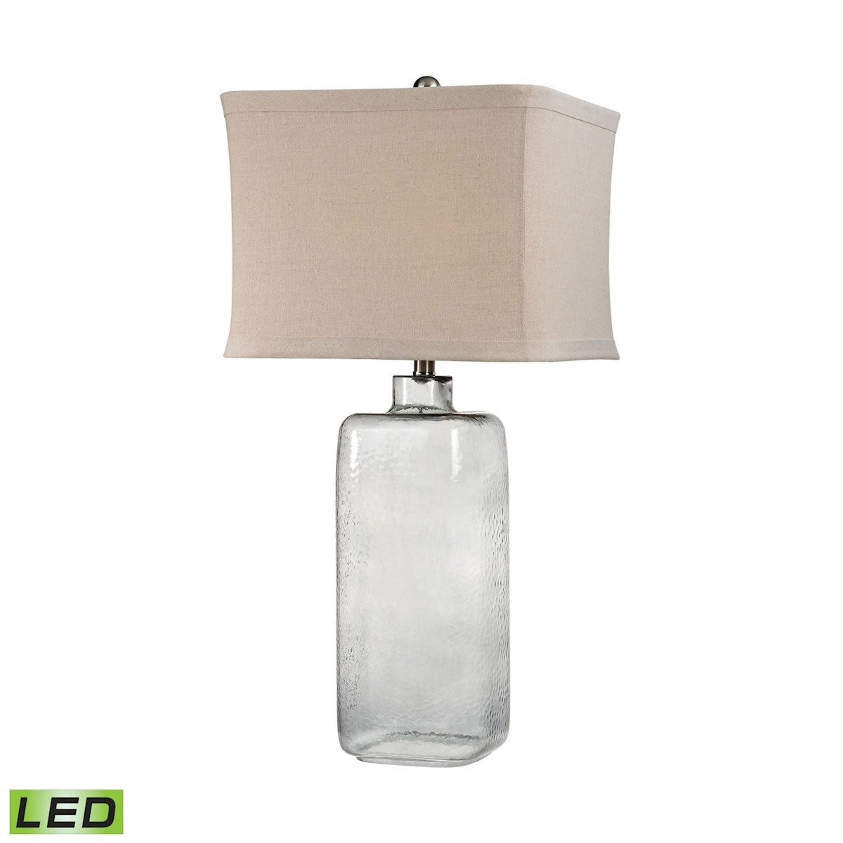 Hammered Grey Glass 31" LED Lamp