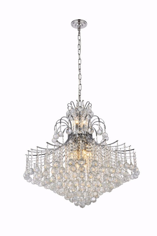 CRYSTAL BALL15 LIGHT CHANDELIER 31"