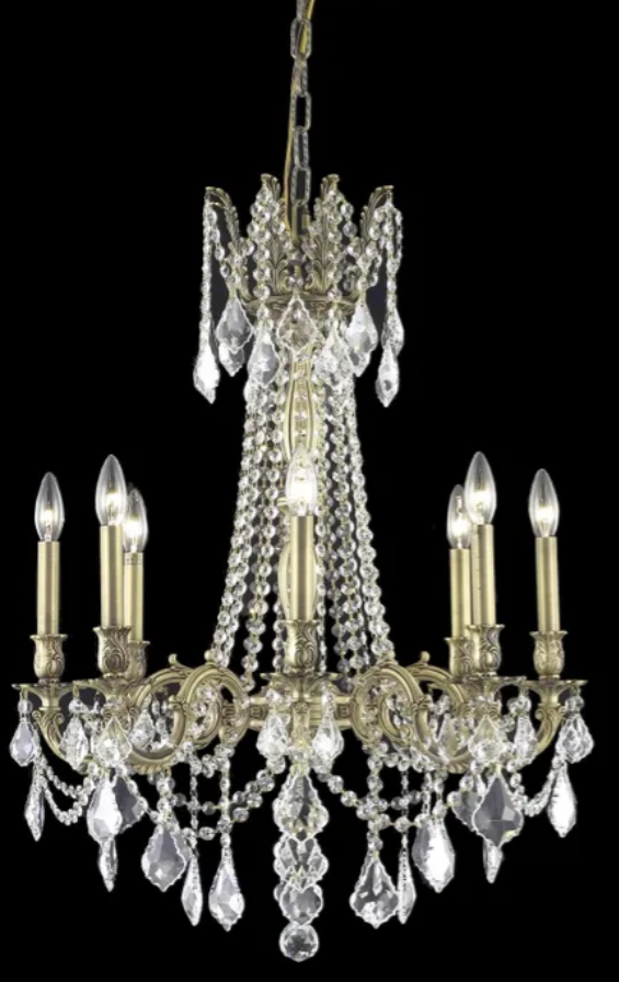 Rosalia 8lt Brass Cast Chandelier French Gold