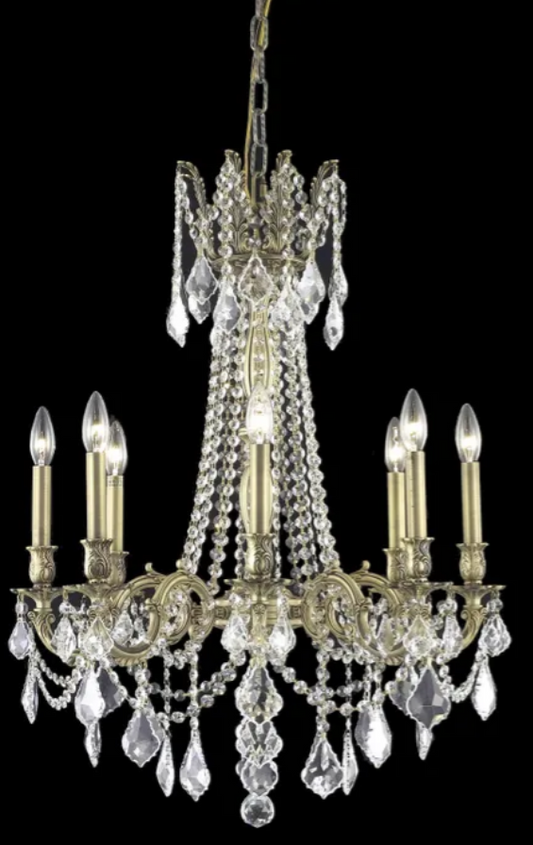 Rosalia 8lt Brass Cast Chandelier French Gold